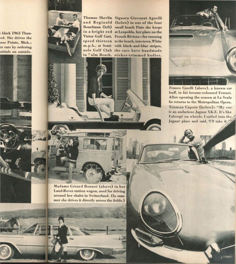 Doppelseite der Zeitschrift Vogue mit dem Fiat 500 Spiaggia