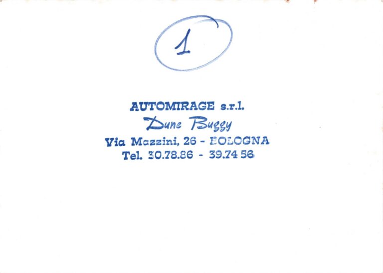 Rueckseite des Abzugs mit dem Stempel von Automirage s.r.l.