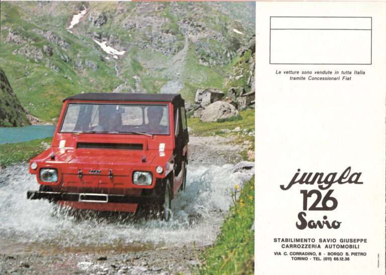 Savio Jungla 126, Rückseite des Originalprospekts
