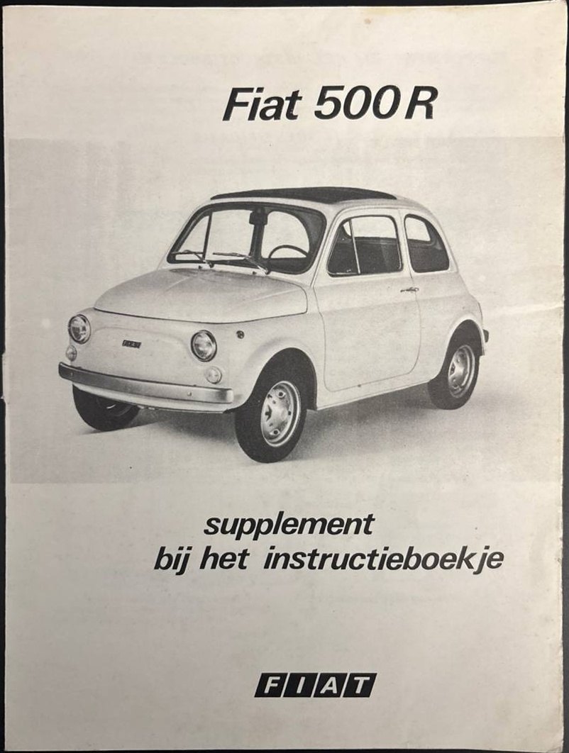 Fiat 500 R – Supplement bij het instructieboekje