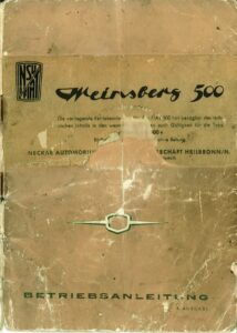 Neckar Weinsberg 500, Betriebsanleitung, 9. Ausgabe
