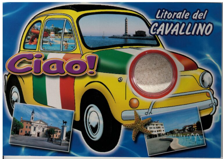 Litorale del Cavallino. Mit eingelassener Kapsel Strandsand.