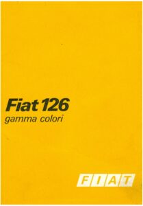 Fiat 126 gamma colori, mehrsprachige Farbkarte 3620, Blatt 1