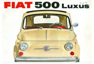 Fiat 500 Luxus – Bildumschlag, deutscher Prospekt F 56211 A, Blatt 1