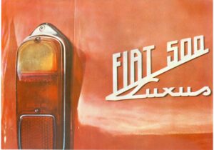 Fiat 500 Luxus, deutscher Prospekt F 5595 A, zweiter Deckel, Blatt 1