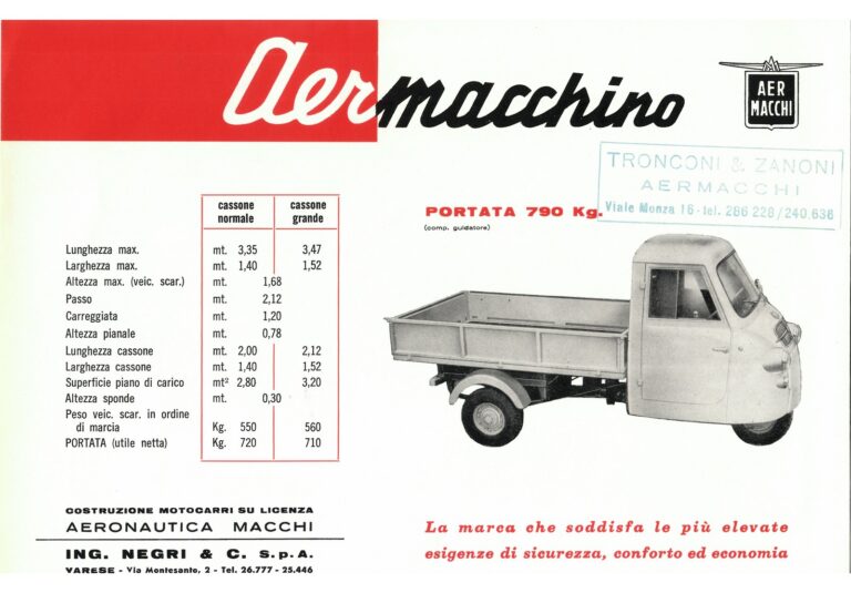 Aermacchino, Prospekt mit portata 790 kg, Blatt 1