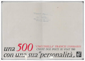 Francis Lombardi Coccinella, Prospekt, Blatt 1