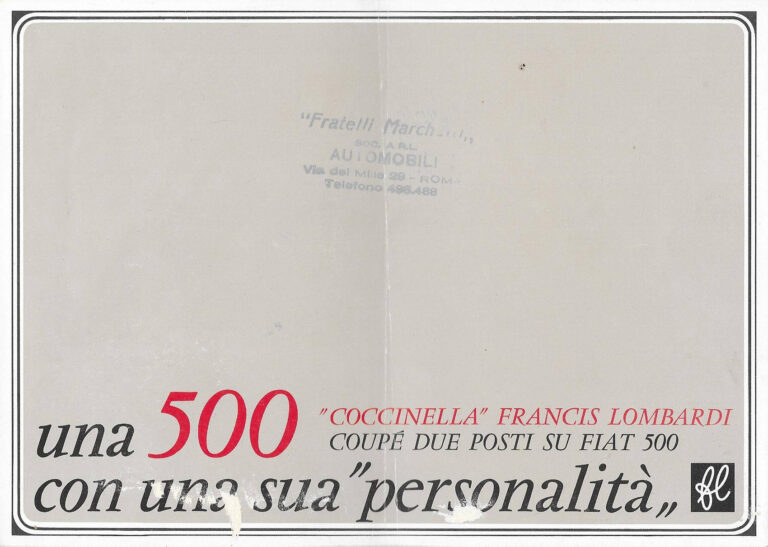Francis Lombardi Coccinella, Prospekt, Blatt 1