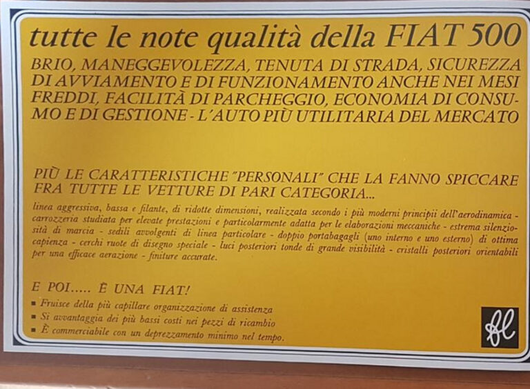 Francis Lombardi Coccinella, gelbe Ausführung, Prospekt, Blatt 1