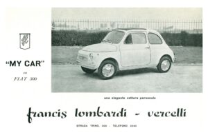 Francis Lombardi – weisses Papier, italienischer Prospekt, Blatt 1