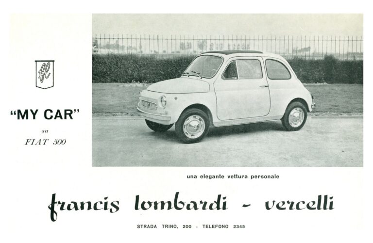 Francis Lombardi – weisses Papier, italienischer Prospekt, Blatt 1