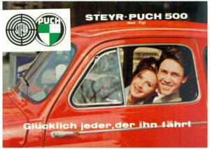 Steyr-Puch 500 D, 500 DL, Mod. Fiat, deutscher Prospekt 28/44.919, Blatt 1
