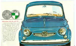 Steyr-Puch 500 D, 650 T, 650 TR, 700 C, deutscher Prospekt 371/28/4615, Blatt 1