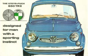 Steyr-Puch 650 TR II, englischer Prospekt, Blatt 1