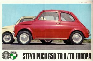 Steyr-Puch 650 TR II, TR Europa, deutscher Prospekt, Blatt 1