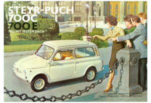 Steyr-Puch 700 C, 700 E, Mod. Fiat, deutscher Prospekt, Blatt 1