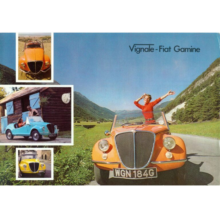 Vignale-Fiat Gamine, englischer Prospekt, Blatt 1