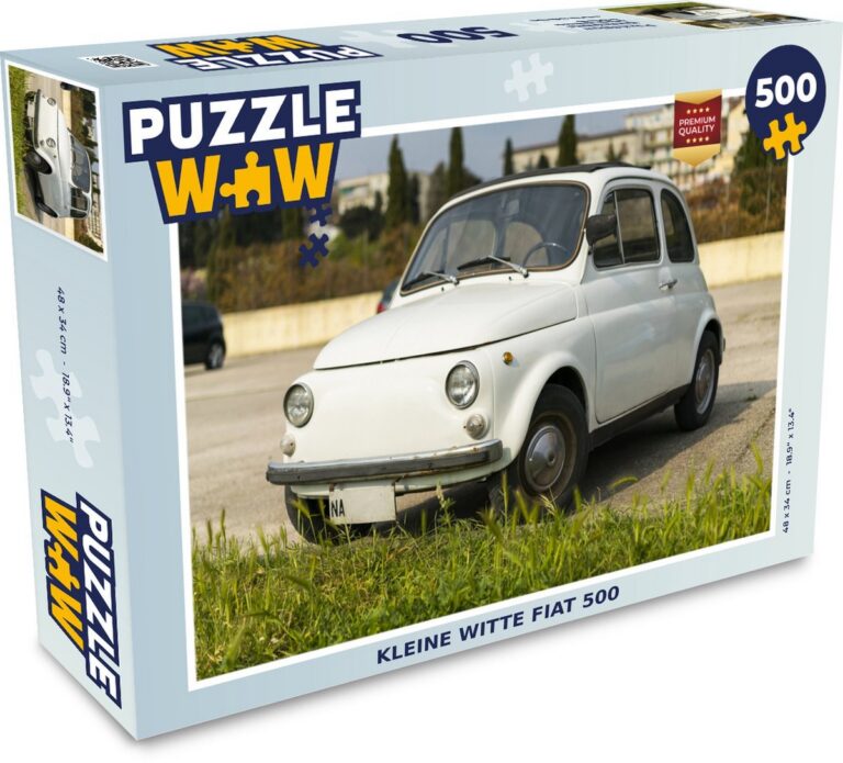 Puzzle PuzzleWow «Kleine witte Fiat 500», 500 Teile