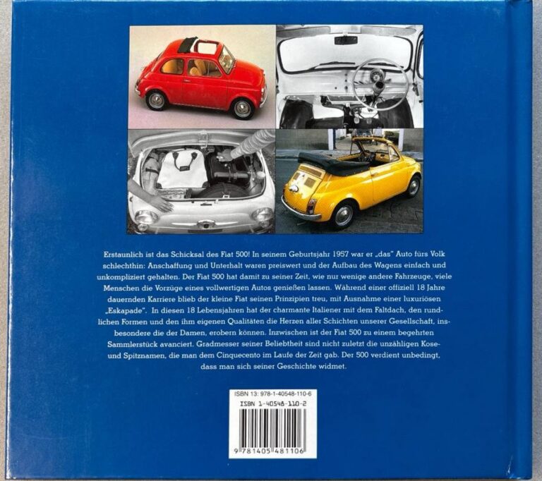 Fiat 500 (deutsche Ausgabe, Parragon) – Rückseite