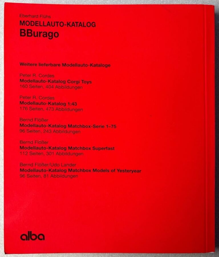 Modellauto-Katalog BBurago – Rückseite