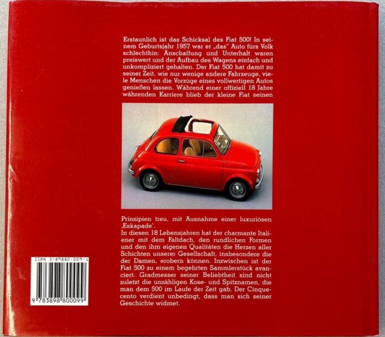 Fiat 500 (deutsche Erstausgabe, HEEL) – Rückseite