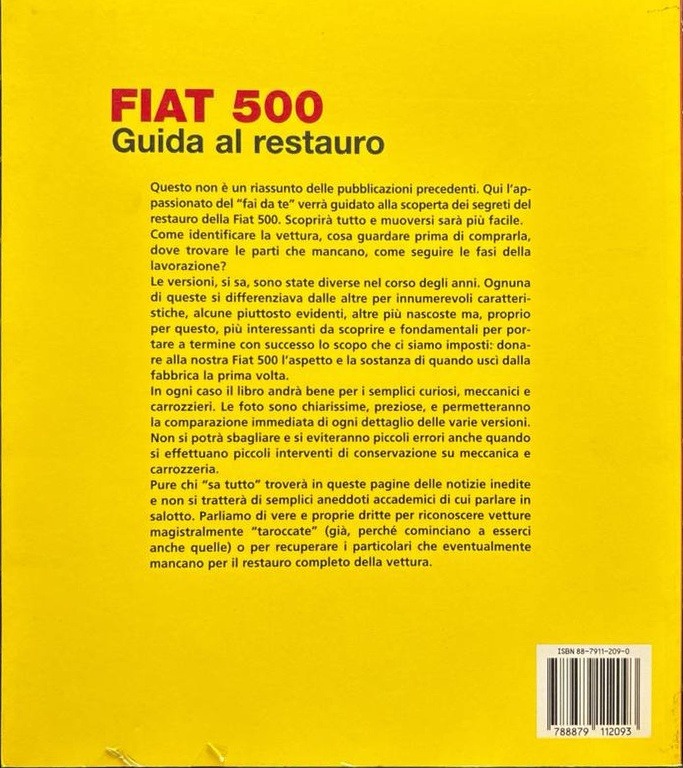 Fiat 500 Guida al restauro – Rückseite