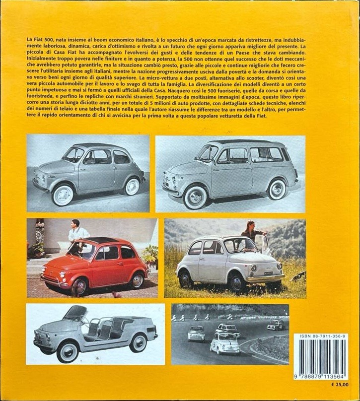 Fiat 500 le vetture che hanno fatto la storia (Nuova edizione) – Rückseite