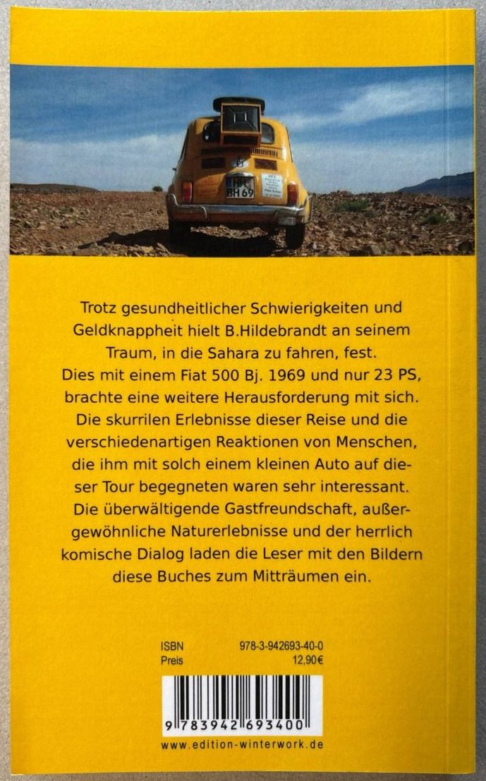 Einmal Sahara und zurück mit 23 PS – Vorderseite