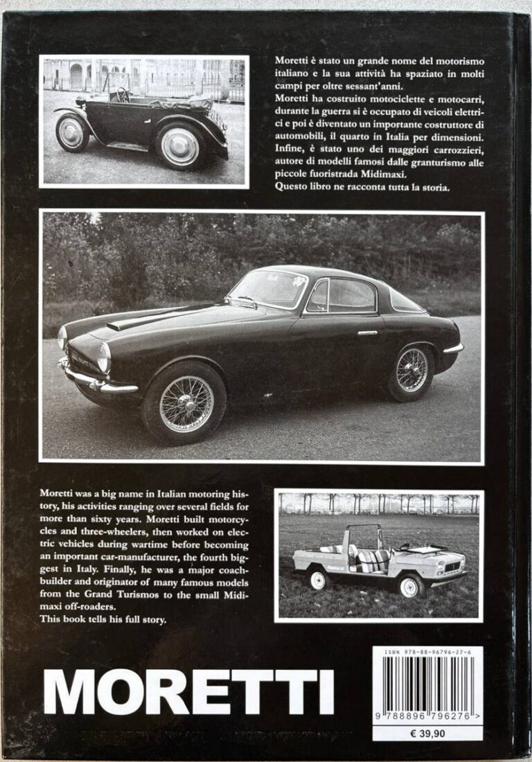 Moretti. Motociclette, automobili, carrozzerie – Rückseite