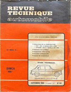 Revue Technique Automobile N° 281 – Simca 1100 – Vorderseite